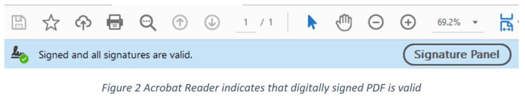 Digitally signed PDF is valid