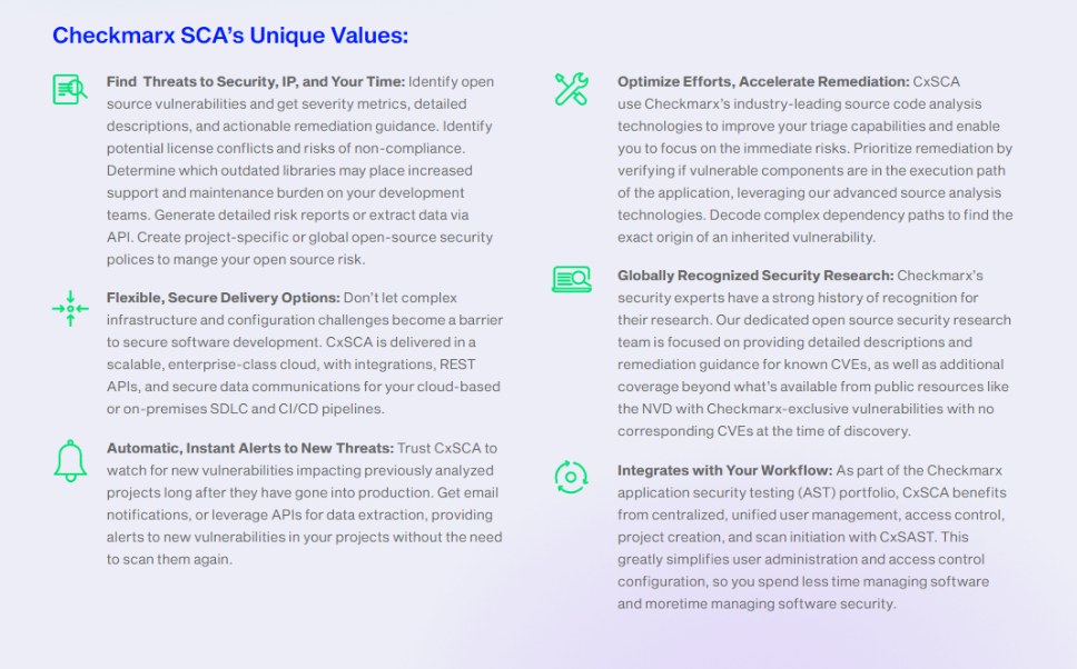 Checkmarx SCA Unique Values